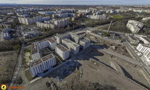 30.01.2024 - Baustelle Alexisquartier und Pandion Verde in Neuperlach