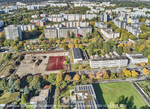 08.10.2020 - Baustelle zur neuen Grundschule am Karl-Marx-Ring in Neuperlach 