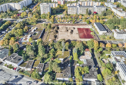 08.10.2020 - Baustelle zur neuen Grundschule am Karl-Marx-Ring in Neuperlach 