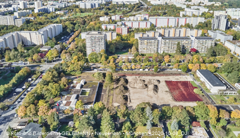 08.10.2020 - Baustelle zur neuen Grundschule am Karl-Marx-Ring in Neuperlach 