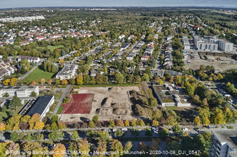 08.10.2020 - Baustelle zur neuen Grundschule am Karl-Marx-Ring in Neuperlach 
