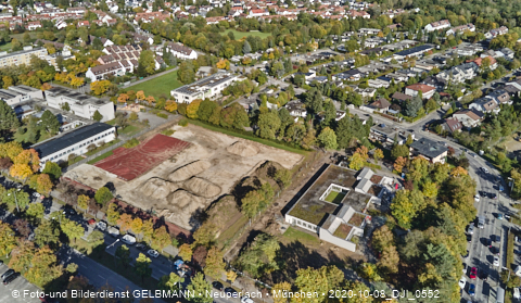 08.10.2020 - Baustelle zur neuen Grundschule am Karl-Marx-Ring in Neuperlach 