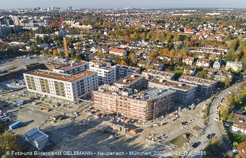31.10.2020 - DEMOS-Baustelle und BayernHeim-Baustelle Alexiqauartier in Neuperlach