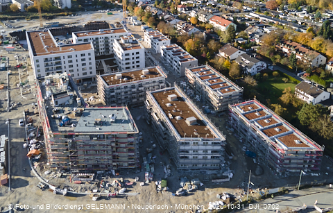31.10.2020 - DEMOS-Baustelle und BayernHeim-Baustelle Alexiqauartier in Neuperlach