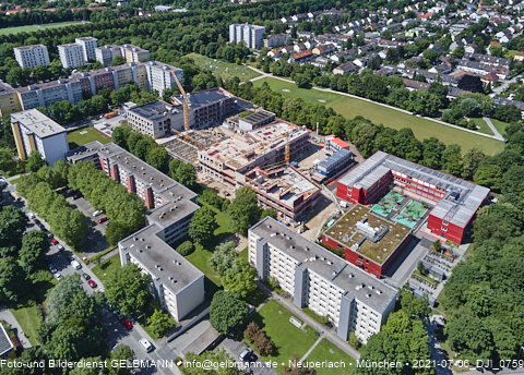 06.07.2021- Schule am Strehleranger mit Ostpark und Umgebung in Neuperlach