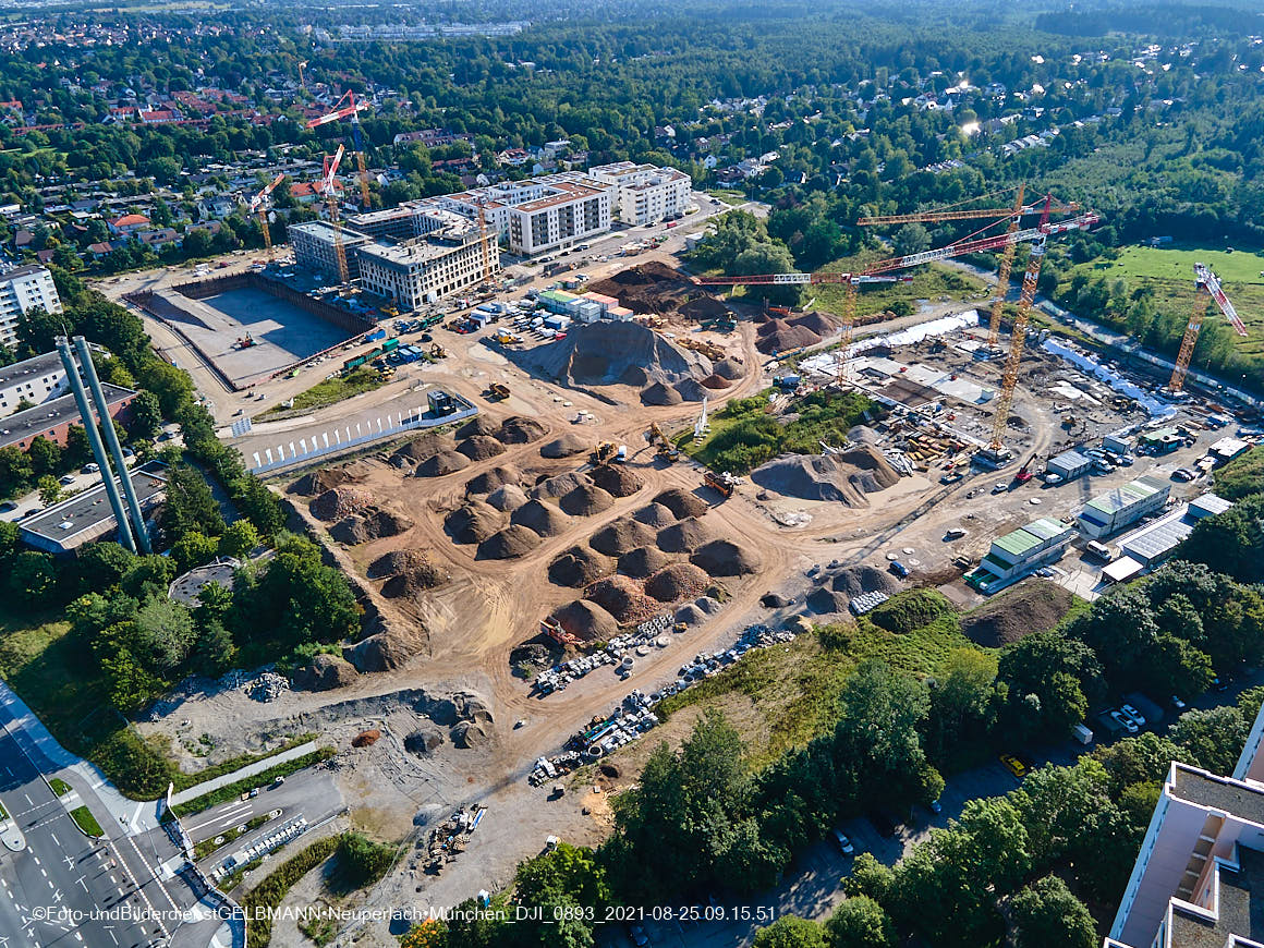 25.08.2020 - Luftaufnahmen vom Alexisquartier in Neuperlach in nördlicher Richtung