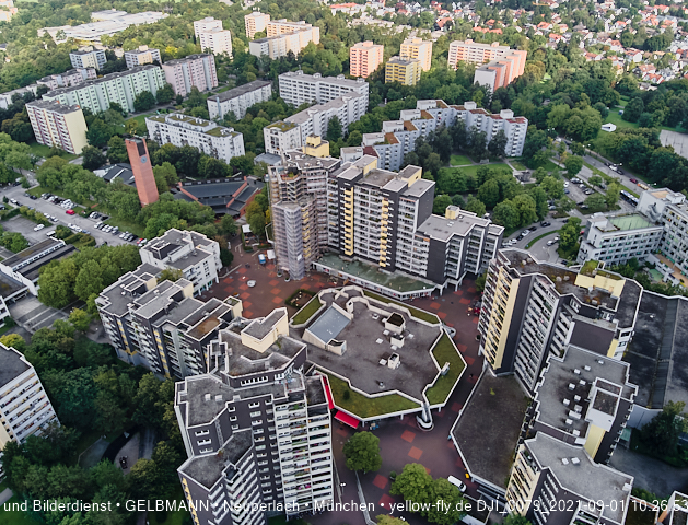 01.09.2021 - Blick zum Alexisquartier, dem Neubau der Grundschule und ins Marx-Zentrum