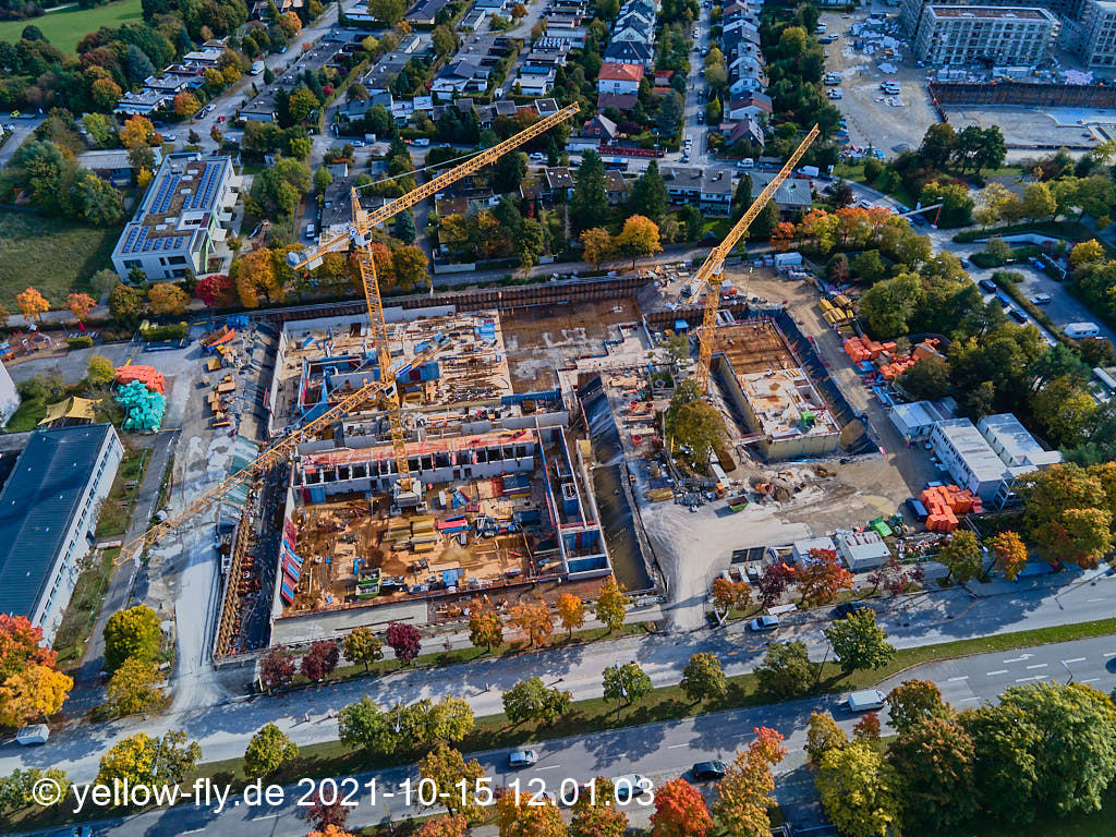 15.10.2021 - Luftbilder vom Neubau der Grundschule am Karl-Marx-Ring