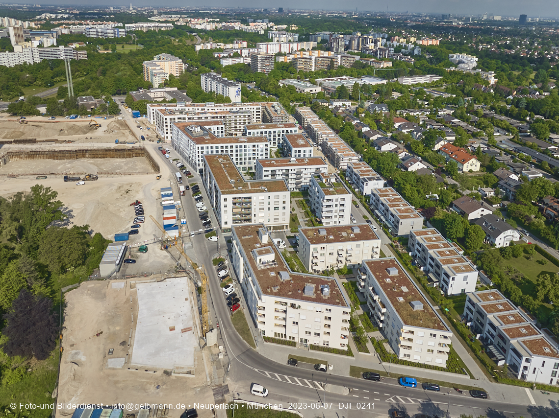 07.06.2023 - Aktuelle Luftbilder aus dem Alexisquartier und Pandion Verde in Neuperlach in München