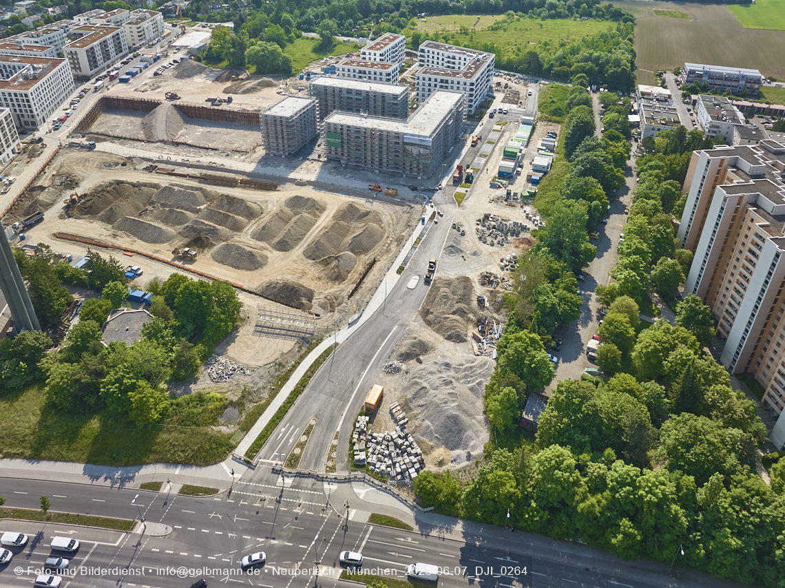 07.06.2023 - Aktuelle Luftbilder aus dem Alexisquartier und Pandion Verde in Neuperlach in München