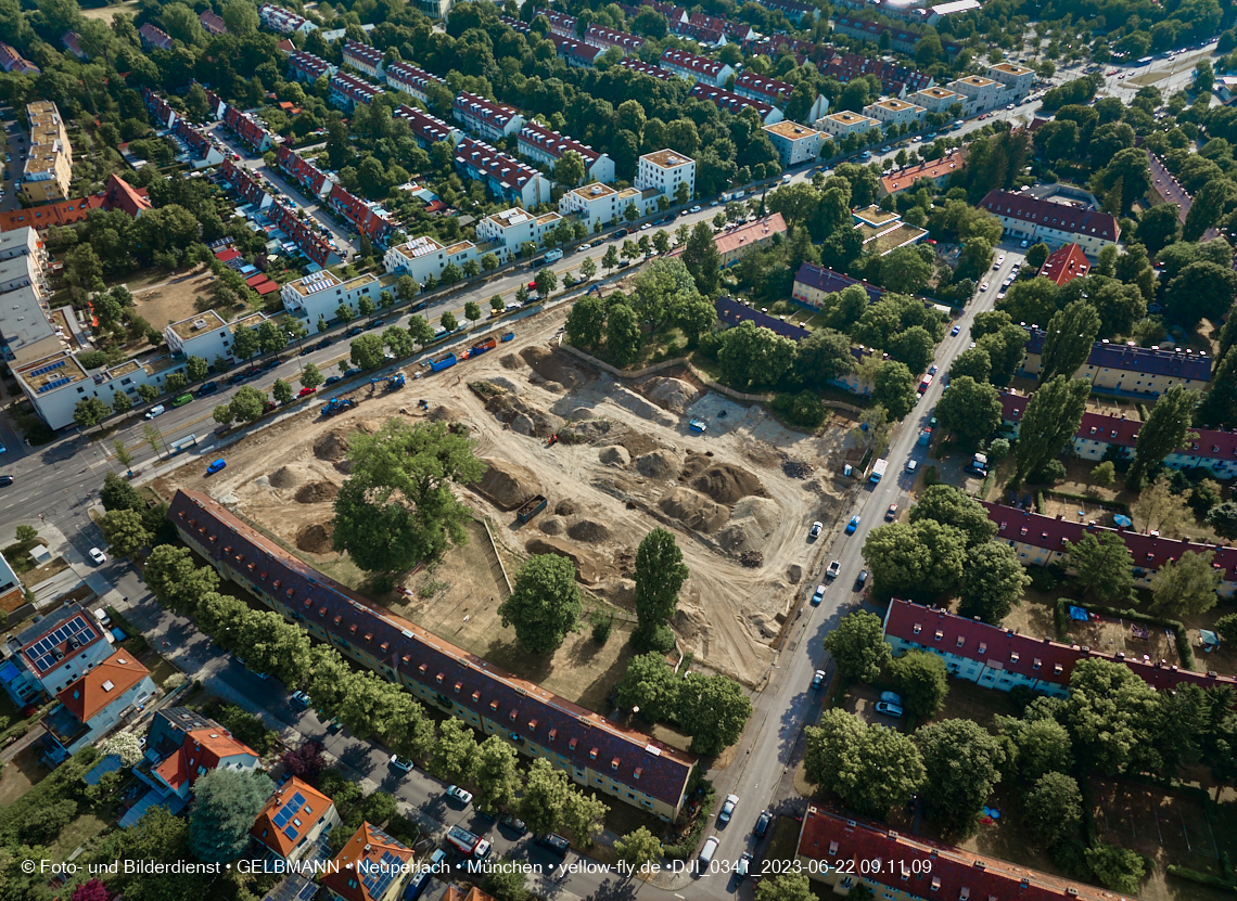 22.06.2023 - Baustelle Maikäfersiedlung zwischen Berg am Laim und Neuperlach