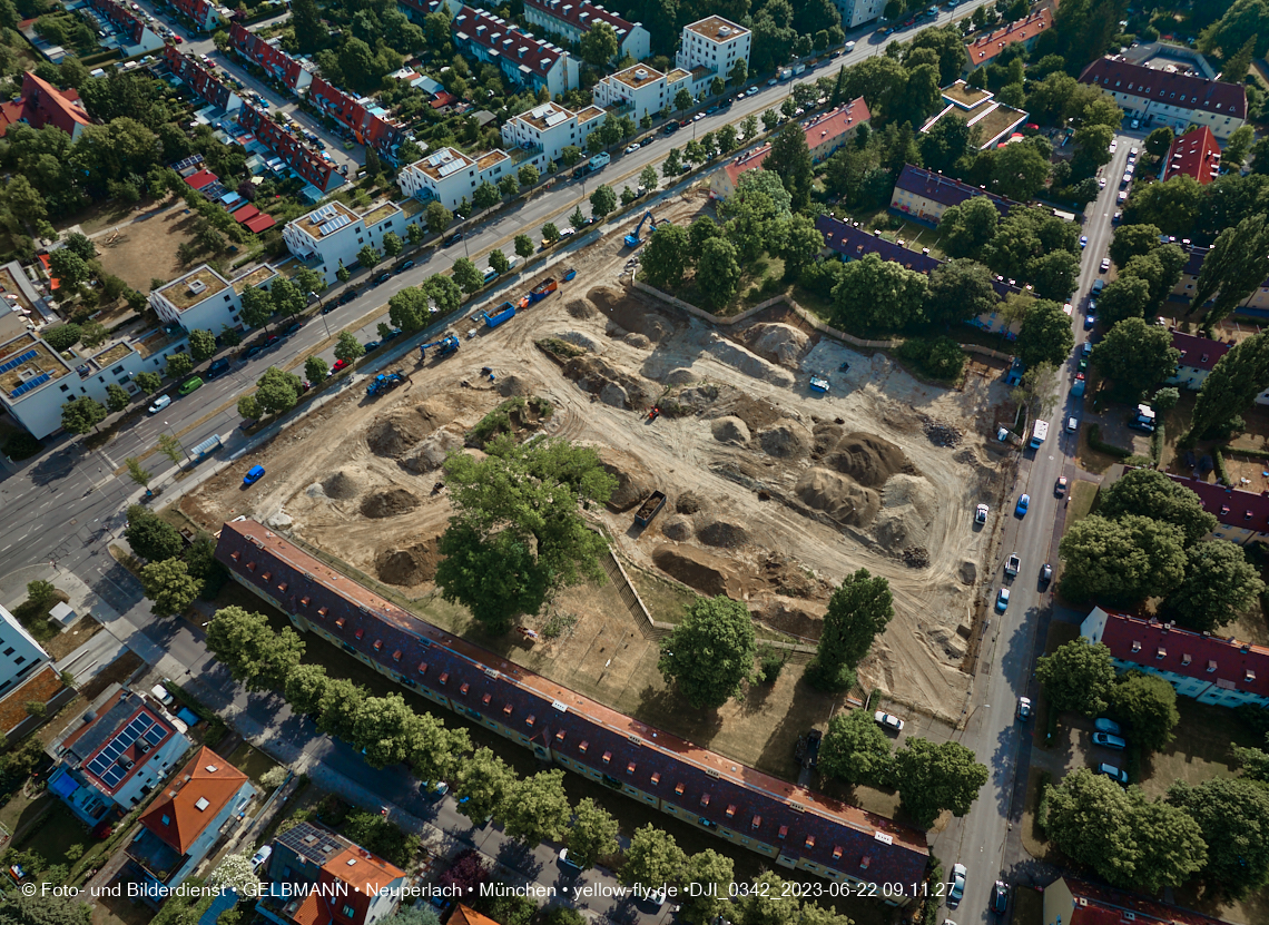 22.06.2023 - Baustelle Maikäfersiedlung zwischen Berg am Laim und Neuperlach