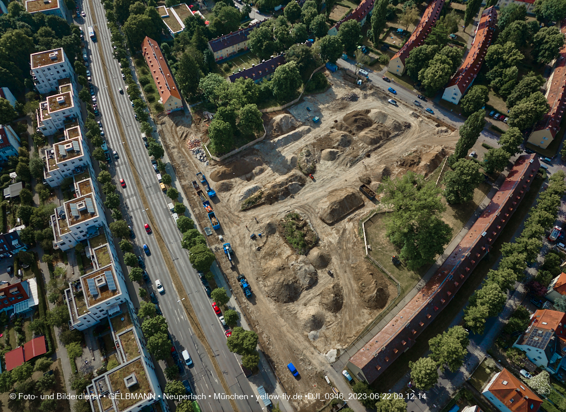 22.06.2023 - Baustelle Maikäfersiedlung zwischen Berg am Laim und Neuperlach