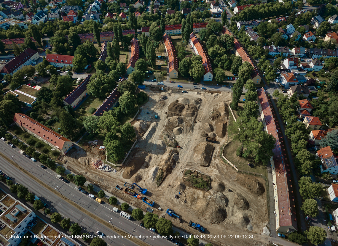 22.06.2023 - Baustelle Maikäfersiedlung zwischen Berg am Laim und Neuperlach