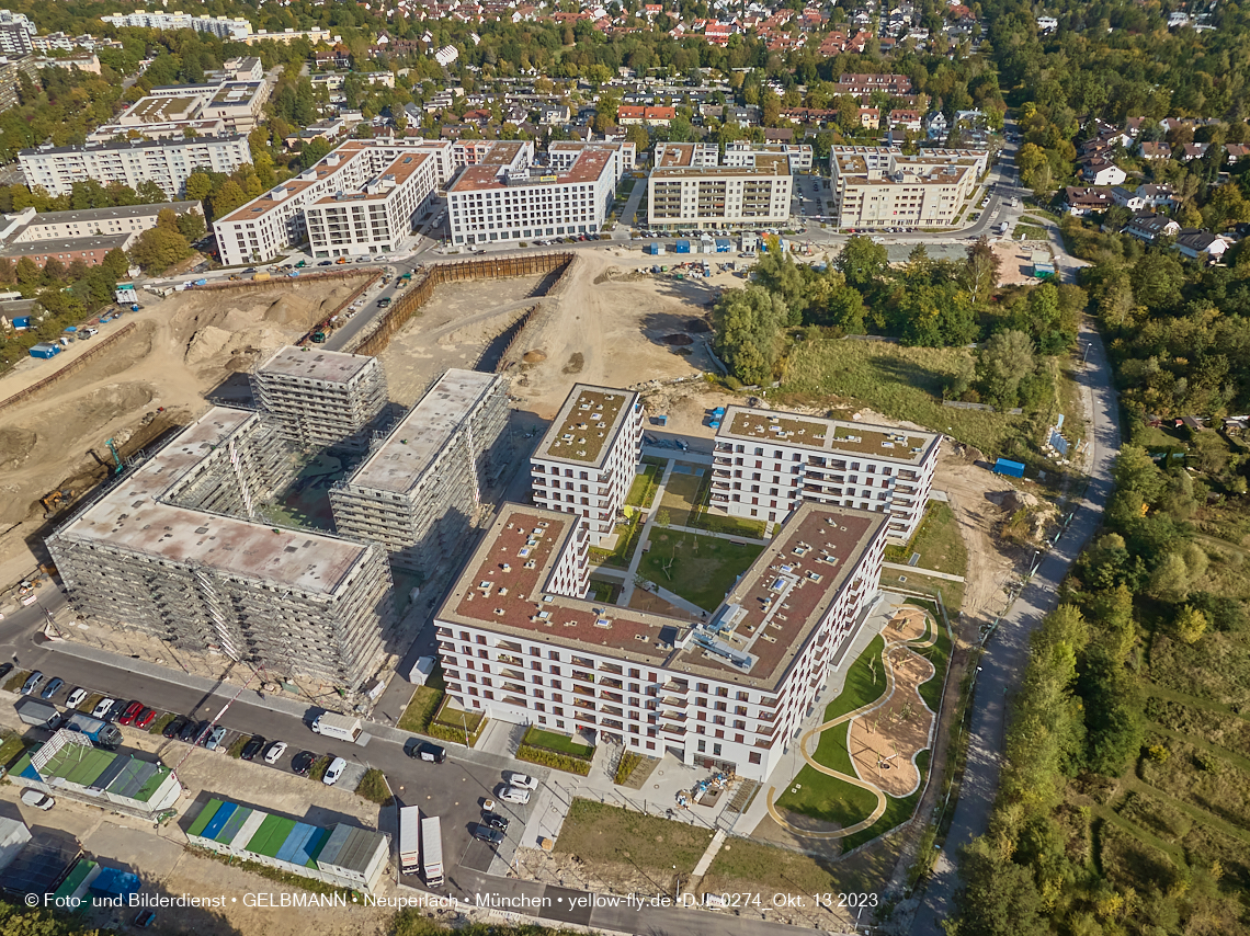 13.10.2023 - DEMOS-Baustelle Alexisquartier udn Pandion Verde in Neuperlach