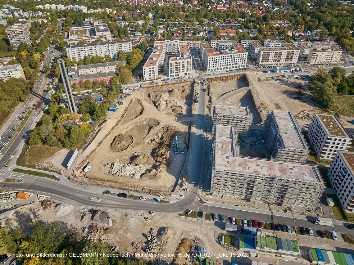 13.10.2023 - DEMOS-Baustelle Alexisquartier udn Pandion Verde in Neuperlach