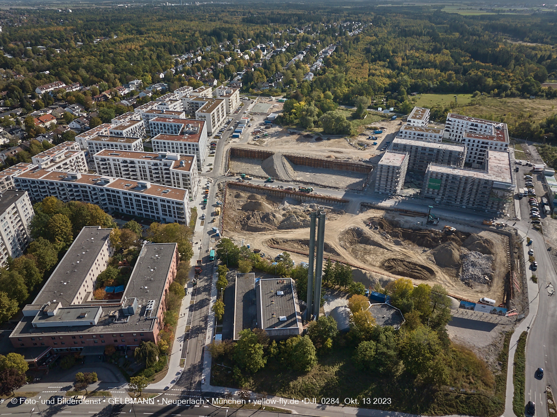 13.10.2023 - DEMOS-Baustelle Alexisquartier udn Pandion Verde in Neuperlach
