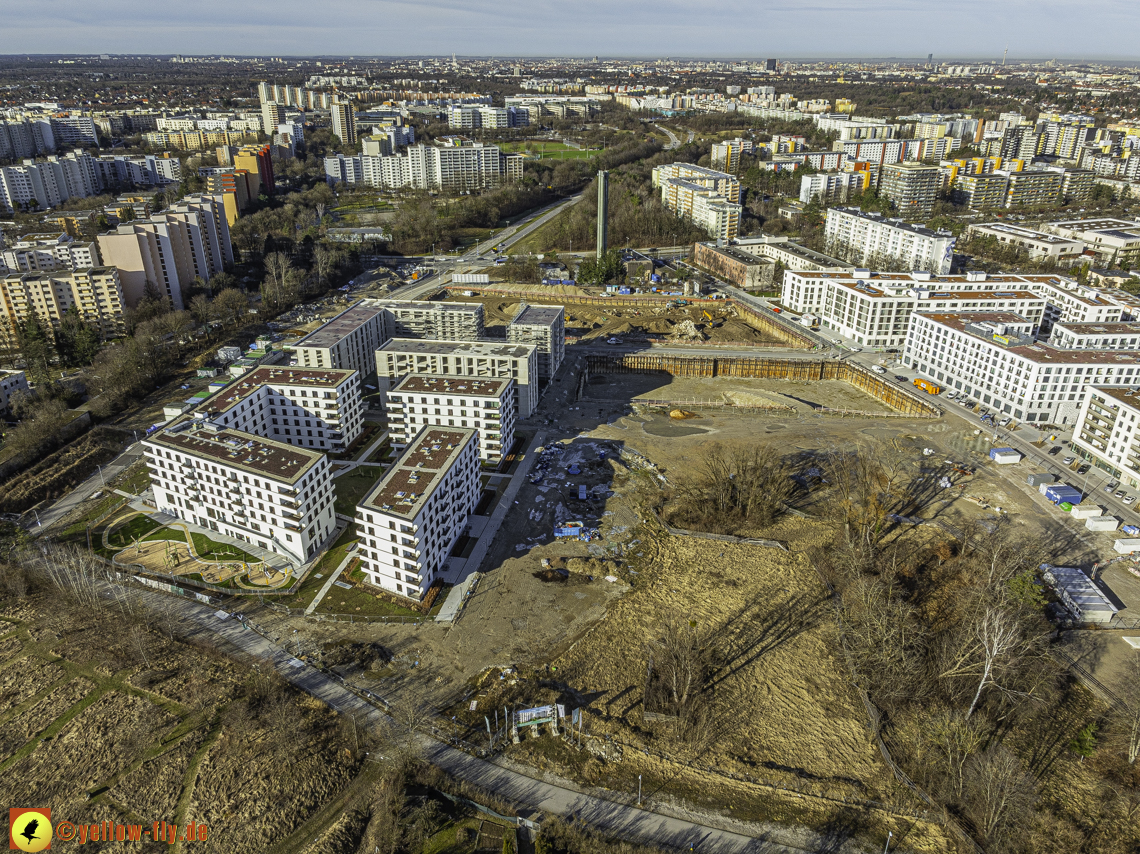 30.01.2024 - Baustelle PandionVerde und Baugruben in Neuperlach