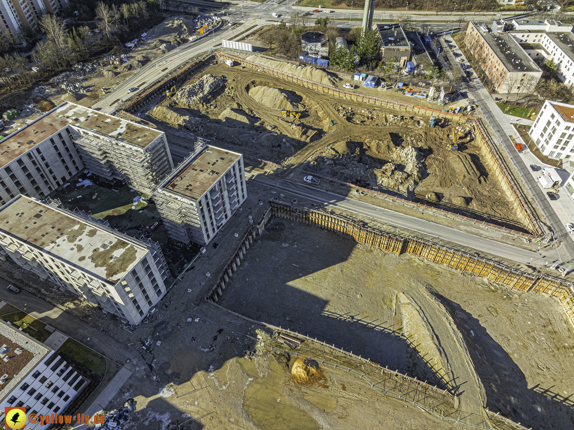 30.01.2024 - Baustelle PandionVerde und Baugruben in Neuperlach