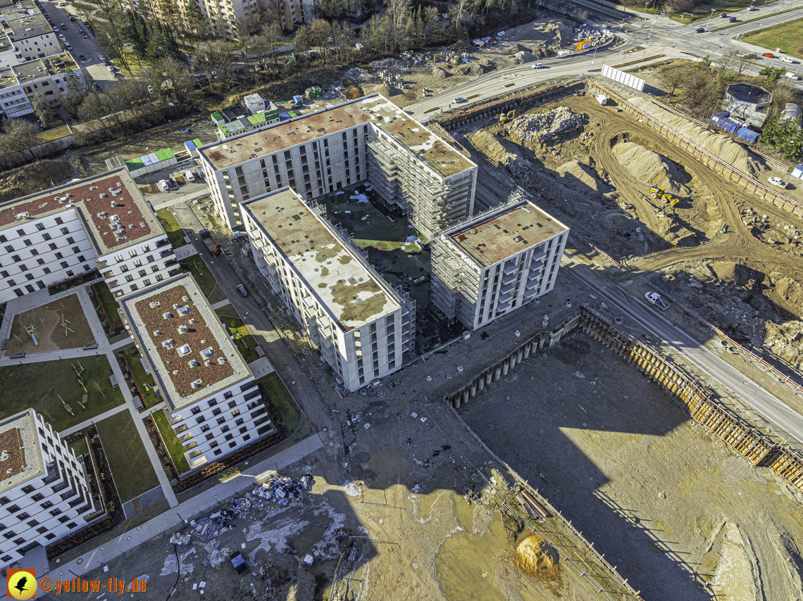 30.01.2024 - Baustelle PandionVerde und Baugruben in Neuperlach