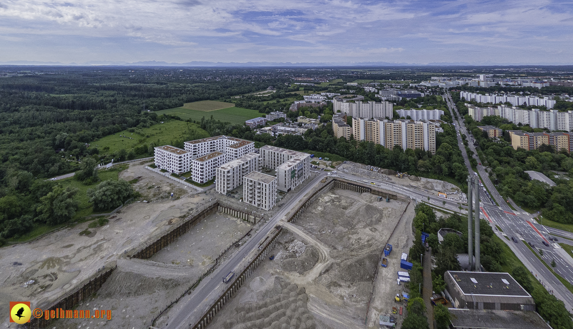 06.06.2024 - Luftbilder der Baustelle Alexisquartier und Pandion Verde in Neuperlach