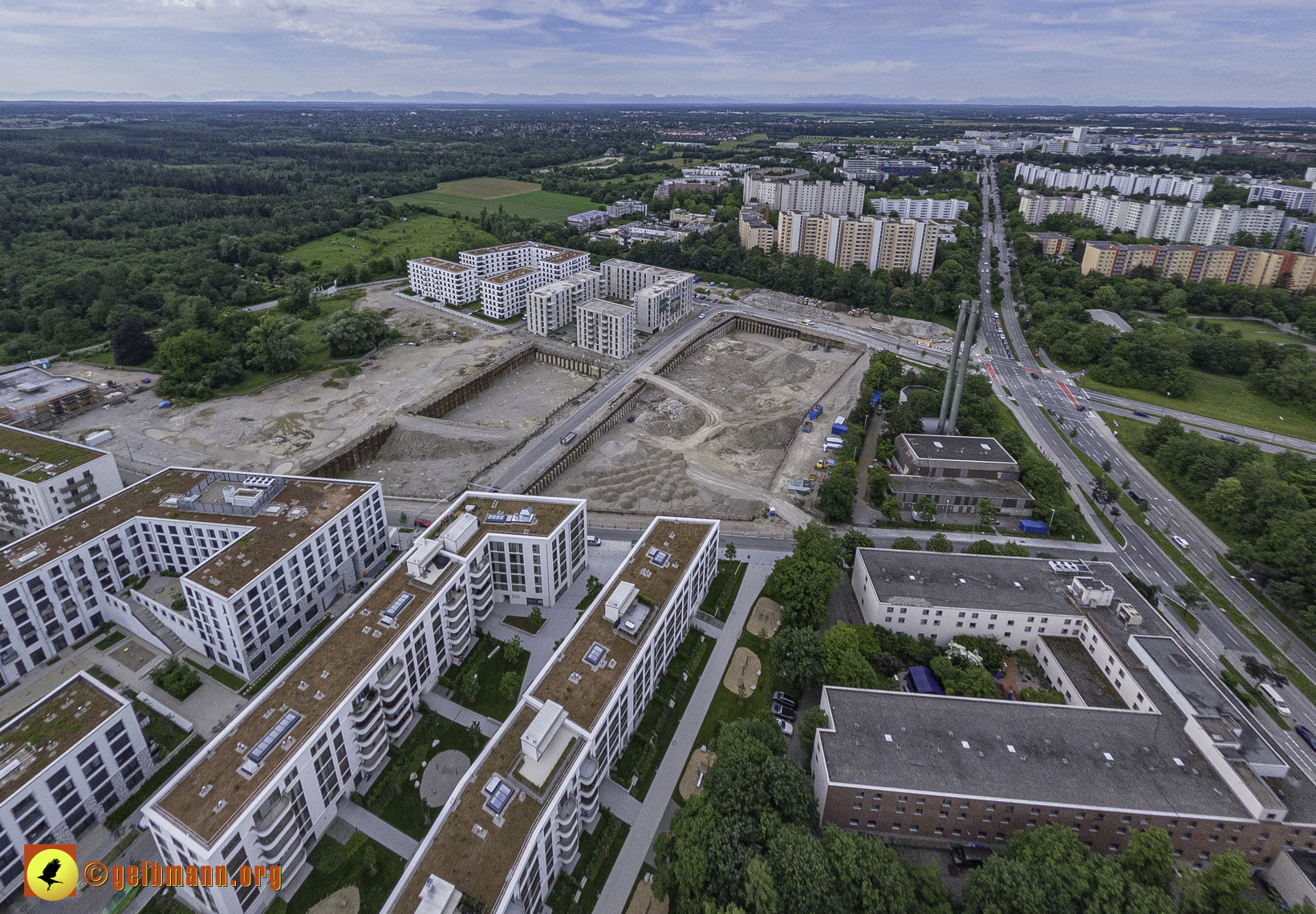 06.06.2024 - Luftbilder der Baustelle Alexisquartier und Pandion Verde in Neuperlach