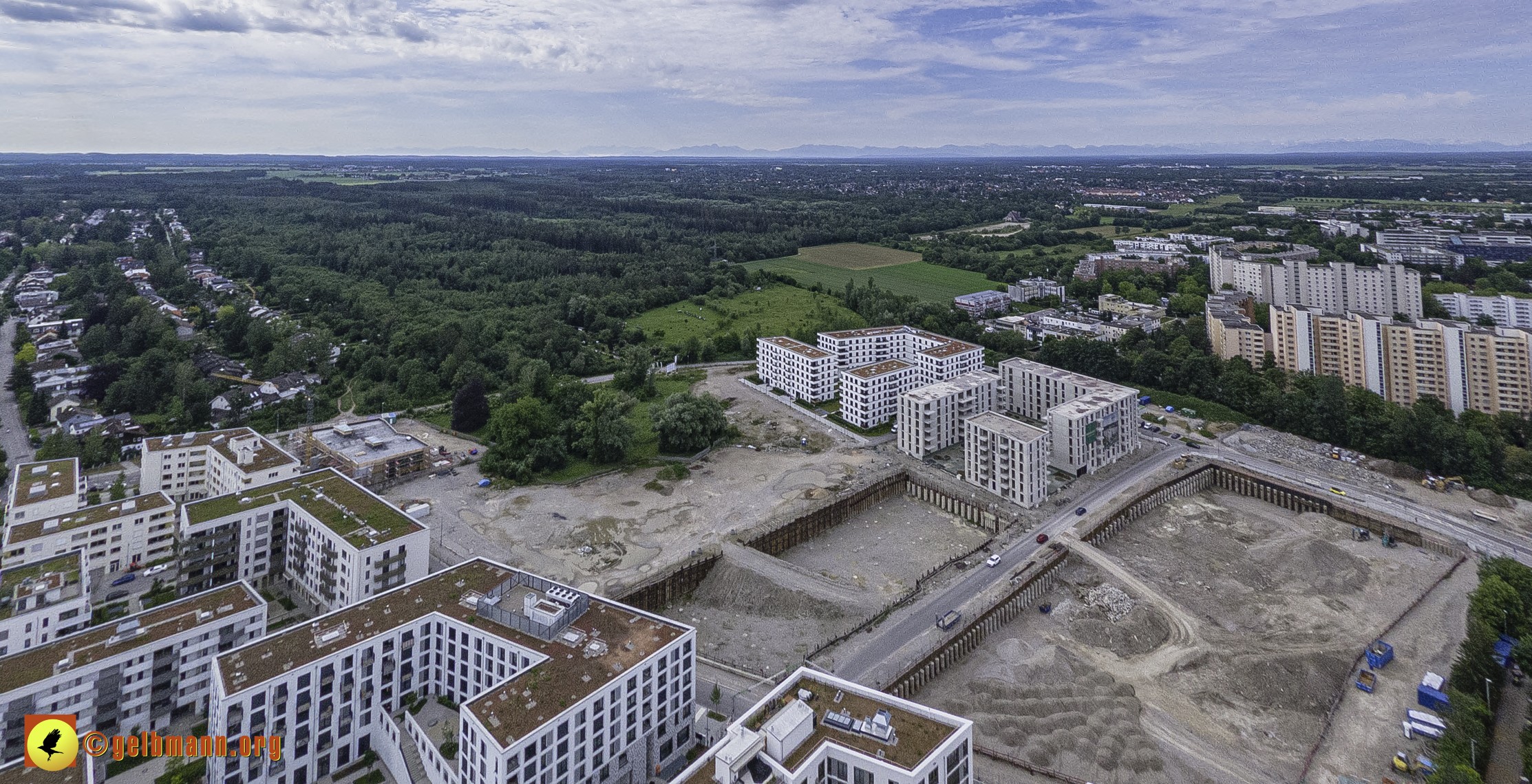 06.06.2024 - Luftbilder der Baustelle Alexisquartier und Pandion Verde in Neuperlach