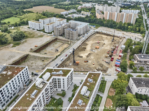 Luftbilder der Baustelle Alexisquartier in Neuperlach