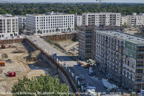 25.08.2025 - DEMOS-Baustelle und BayernHeim-Baustelle Alexiqauartier in Neuperlach