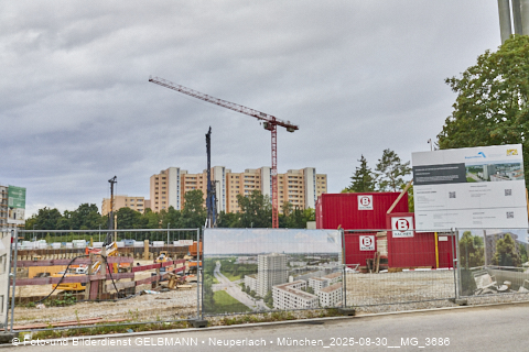 30.08.2025 - DEMOS-Baustelle und BayernHeim-Baustelle Alexiqauartier und BayernHeim in Neuperlach