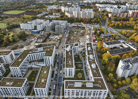 Baustelle Alexisquartier und BayernHeim in Neuperlach