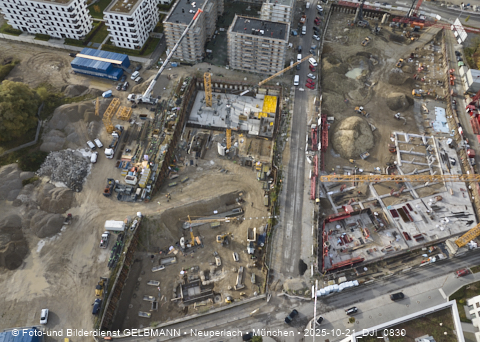 Baustelle Alexisquartier und BayernHeim in Neuperlach