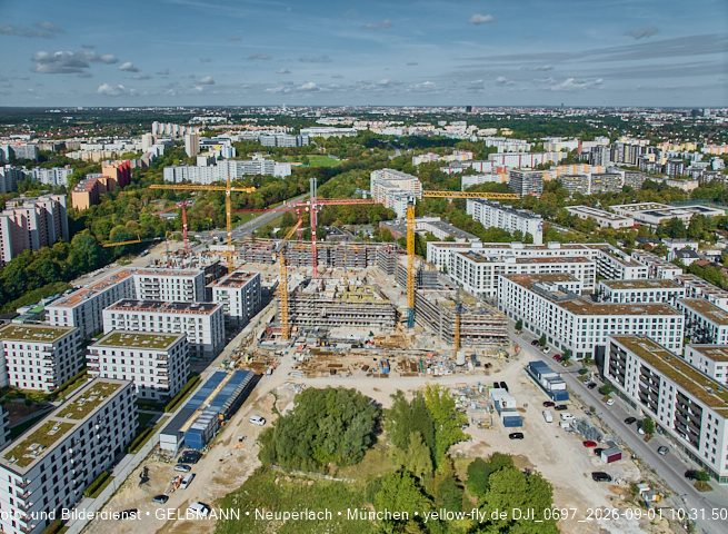 01.09.2026 - Luftbilder vom Alexisquartier und BayernHeim in Neuperlach