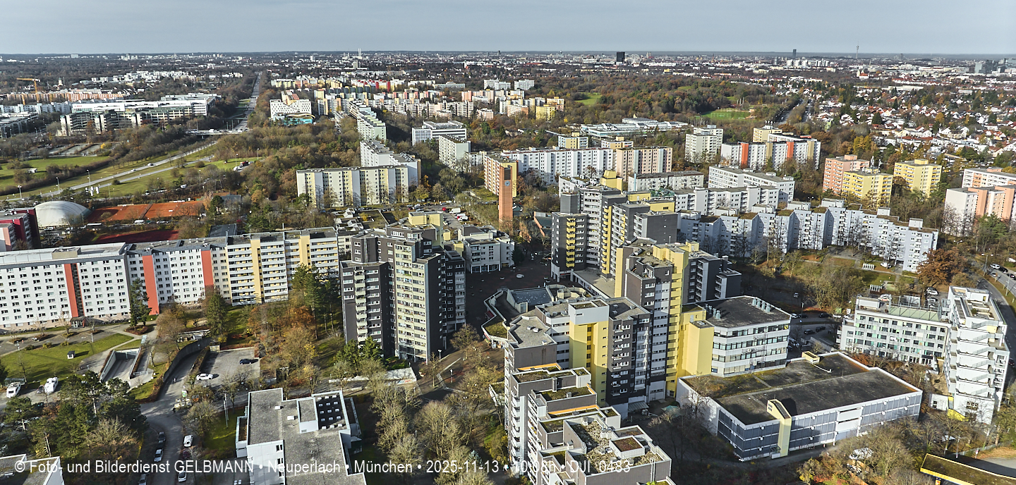 Luftbilder und Copterfotos vom Marx-Zentrum und der Wohnanlage am Karl-Marx-Ring 52-62 in Neuperlach