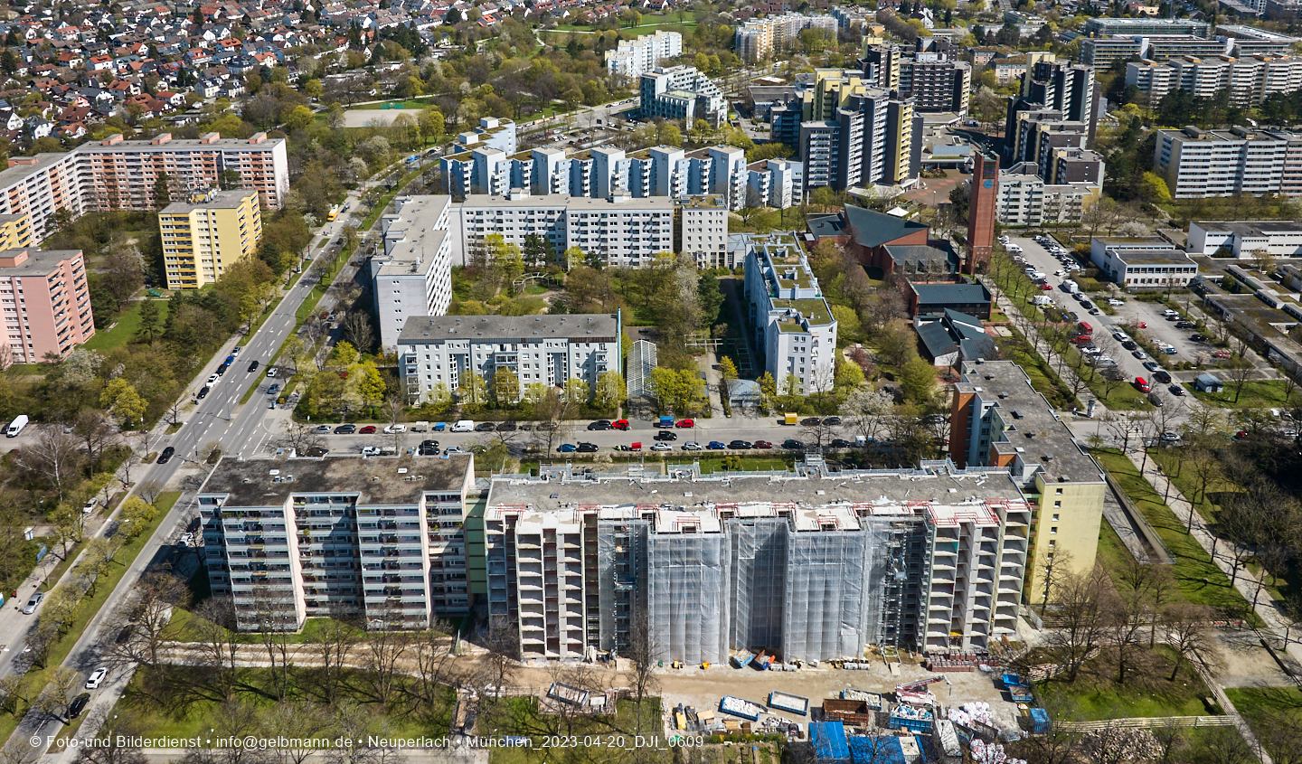 Luftbilder und Copterfotos vom Marx-Zentrum und der Wohnanlage am Karl-MArx-Ring 52-62 in Neuperlach