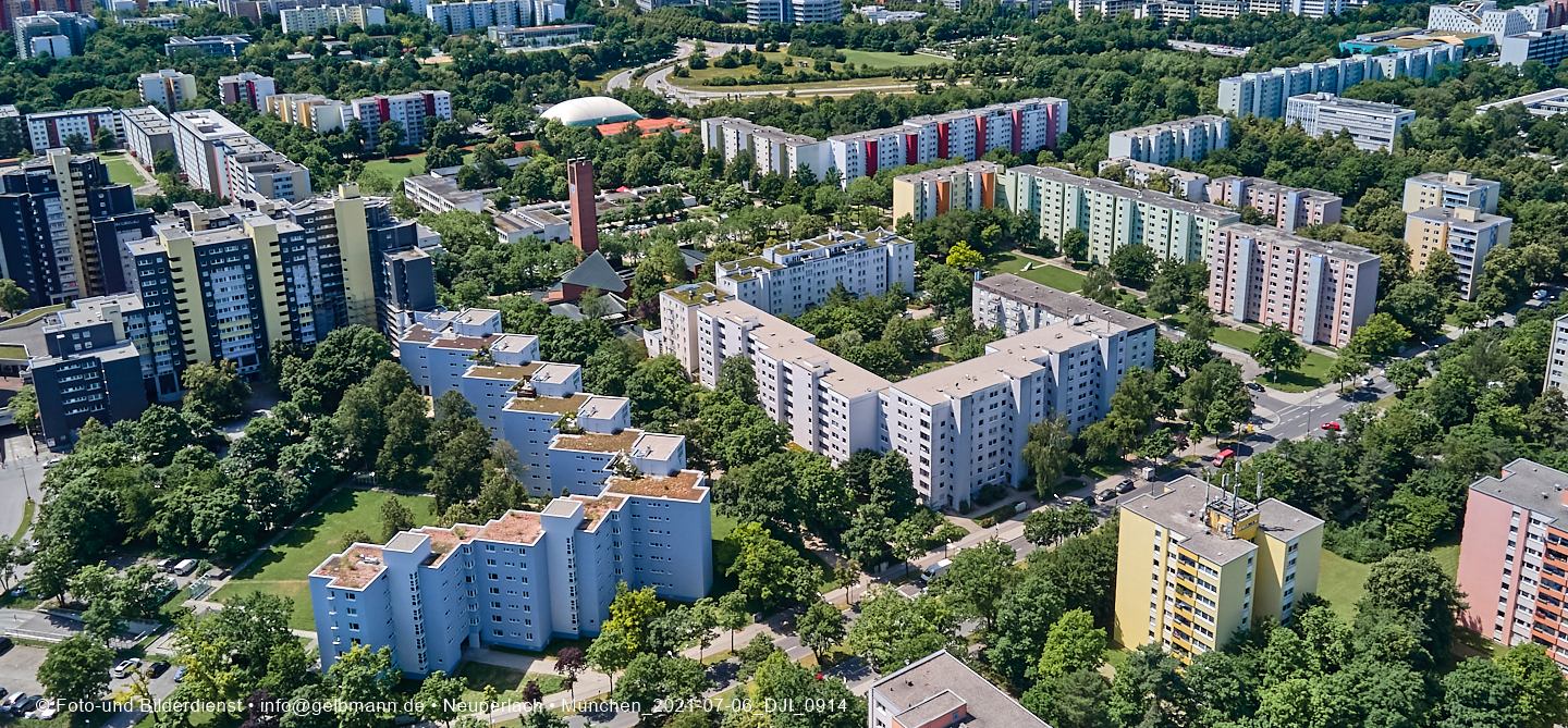Luftbilder und Copterfotos vom Marx-Zentrum und der Wohnanlage am Karl-MArx-Ring 52-62 in Neuperlach
